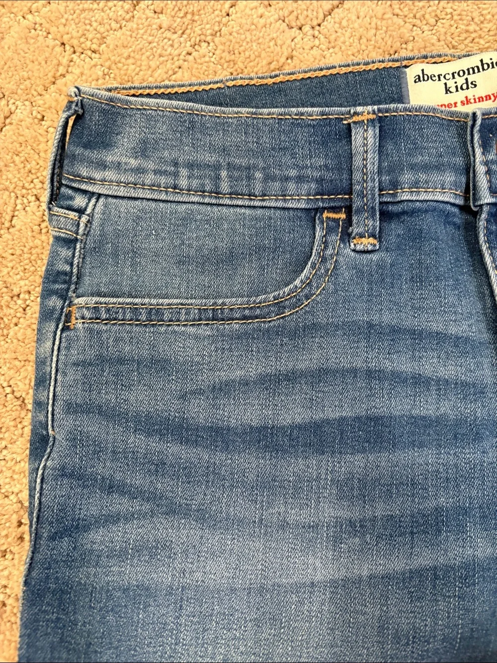 abercrombie kids Dark Blue Skinny Jeans with Light Distressing